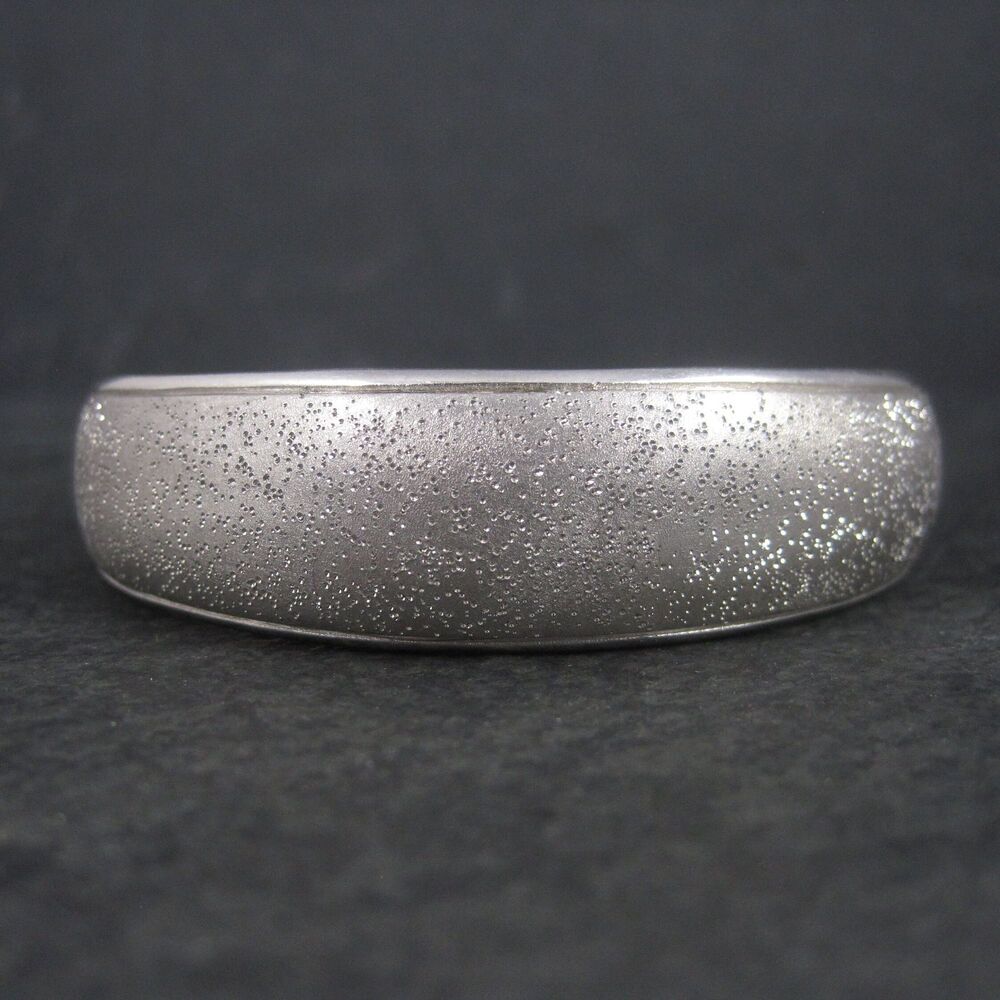 Vintage Sterling Textured Cuff Bracelet Delfina by Charles Garnier 6.5 Inches